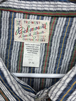 New Men’s RocketMount multicolor Stripe Long Sleeve Pearl Snap XL M-61