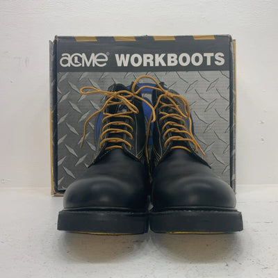 New Men’s Black Lace Up Acme Cowboy Boots. 9083 12 E W. 10-13