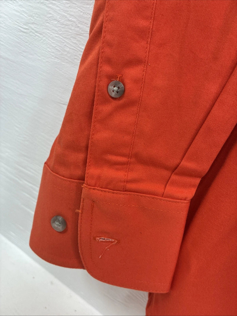 New Men’s Wrangler PBR Orange Long Sleeve Button Up 2XL F-100
