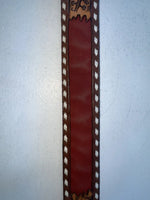 New Brown Genuine Leather Longhorn Tooled 32” Belt #82828 Z-93