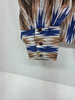 New Women’s Tem Tex Multicolor Long Sleeve Pearl Snap Size 38 KK-102