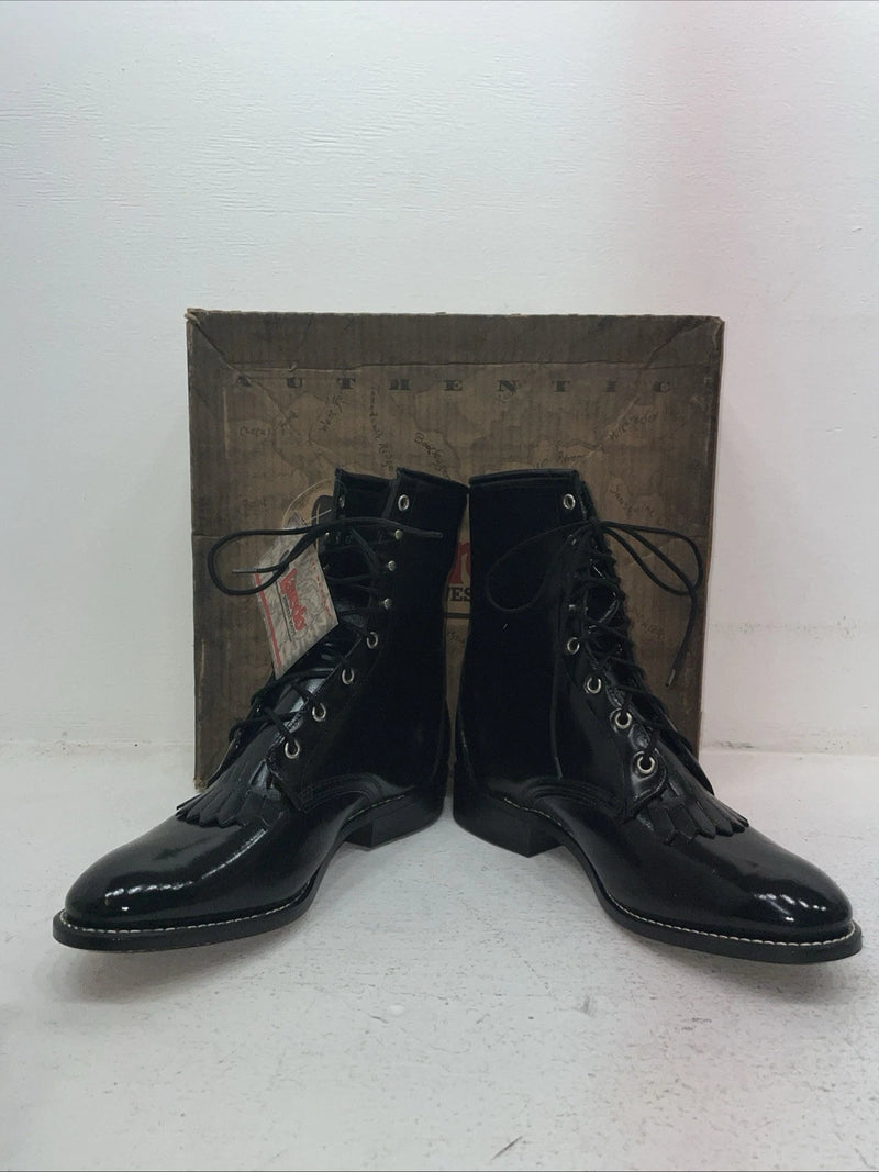New Men’s Black Lace Up Laredo Cowboy Boots. 1220 9 E E. 4-30