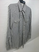 New Men’s Champion Western Striped Long Sleeve Pearl Snap 15.5 X 34 Medium B-94