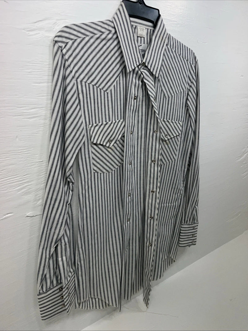 New Men’s Champion Western Striped Long Sleeve Pearl Snap 15.5 X 34 Medium B-94
