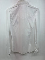 New Women’s H Bar C White Design Long Sleeve Pearl Snap Size 12 KK-108