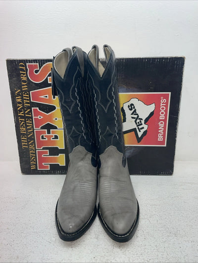 New Men’s Gray Texas Brand Cowboy Boots. 5502 7.5 7 1-2 D. 3-150
