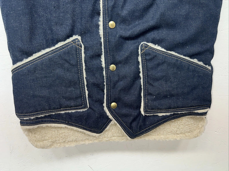 New Women’s Comfy Denim Wool Vest Small L-608