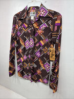 New Women’s Dickson Jenkins Multicolor Long Sleeve Pearl Snap Size 34 KK-87