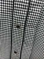 New Men’s White Horse Black White Checker Long Sleeve Pearl Snap 2XL F-102