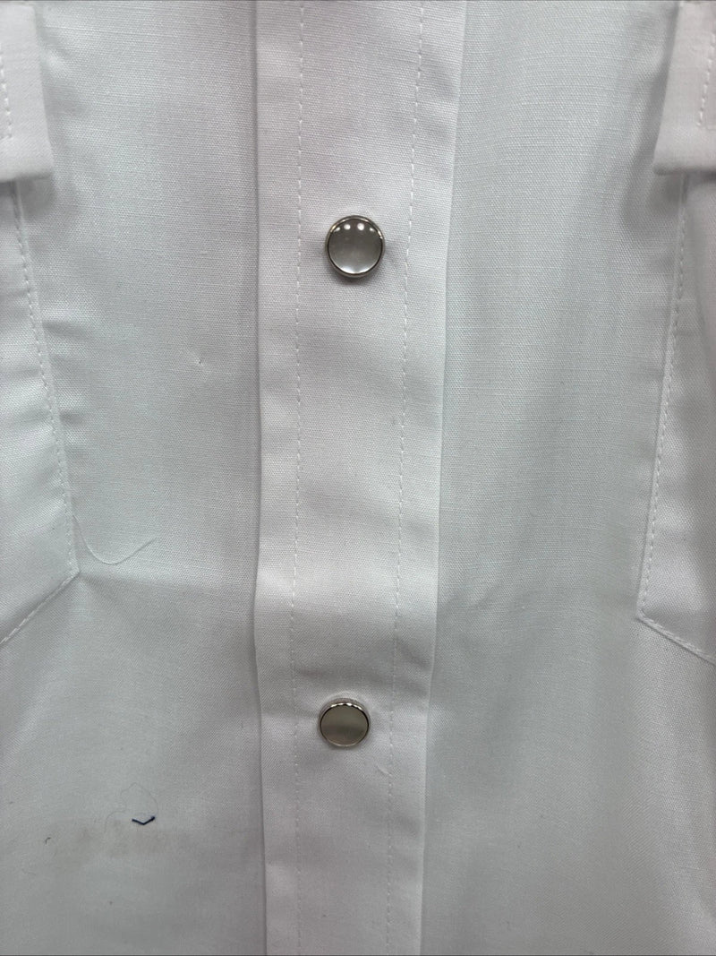 New Boys Champion Western White Long Sleeve Pearl Snap Size 16 AA-54