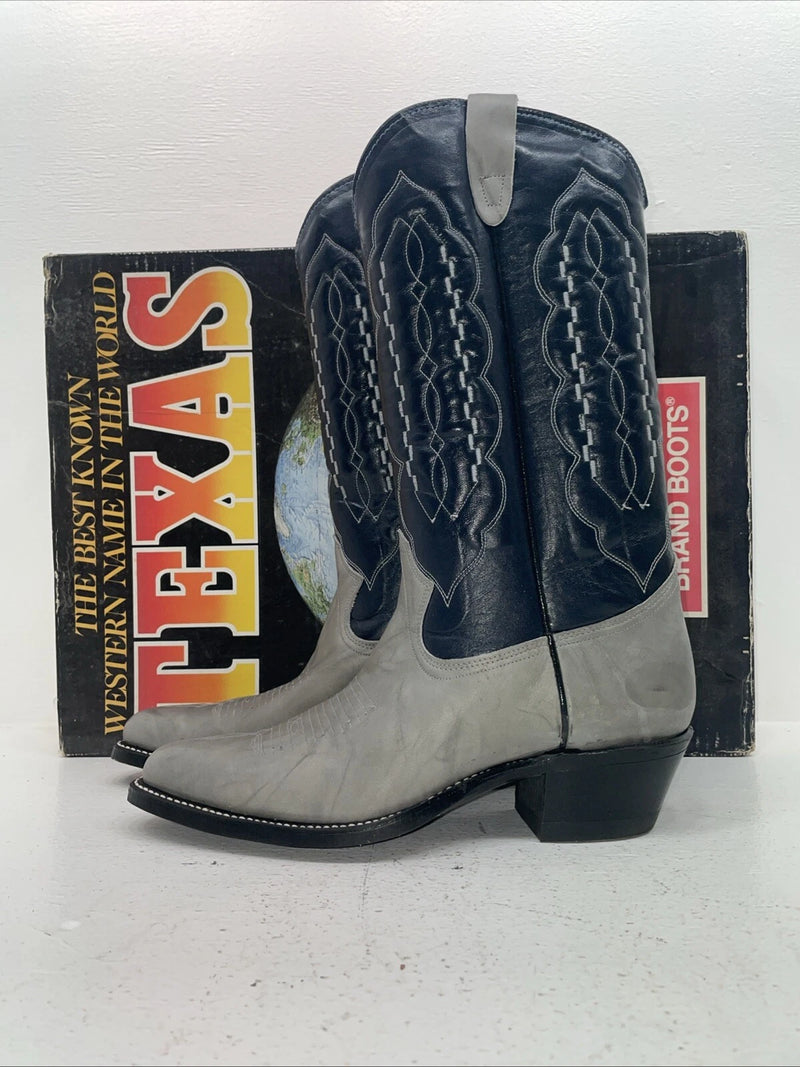 New Women’s Grey Texas Brand Cowboy Boots. 5502 8.5 8 1/2 M. 15-13
