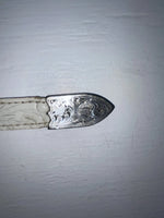 New White Genuine Leather Wrangler Tooled 28” Belt #4151 Z-135