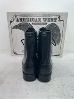 New Men’s Black Lace Up American West Cowboy Boots. 6991 9 E W. 3-60