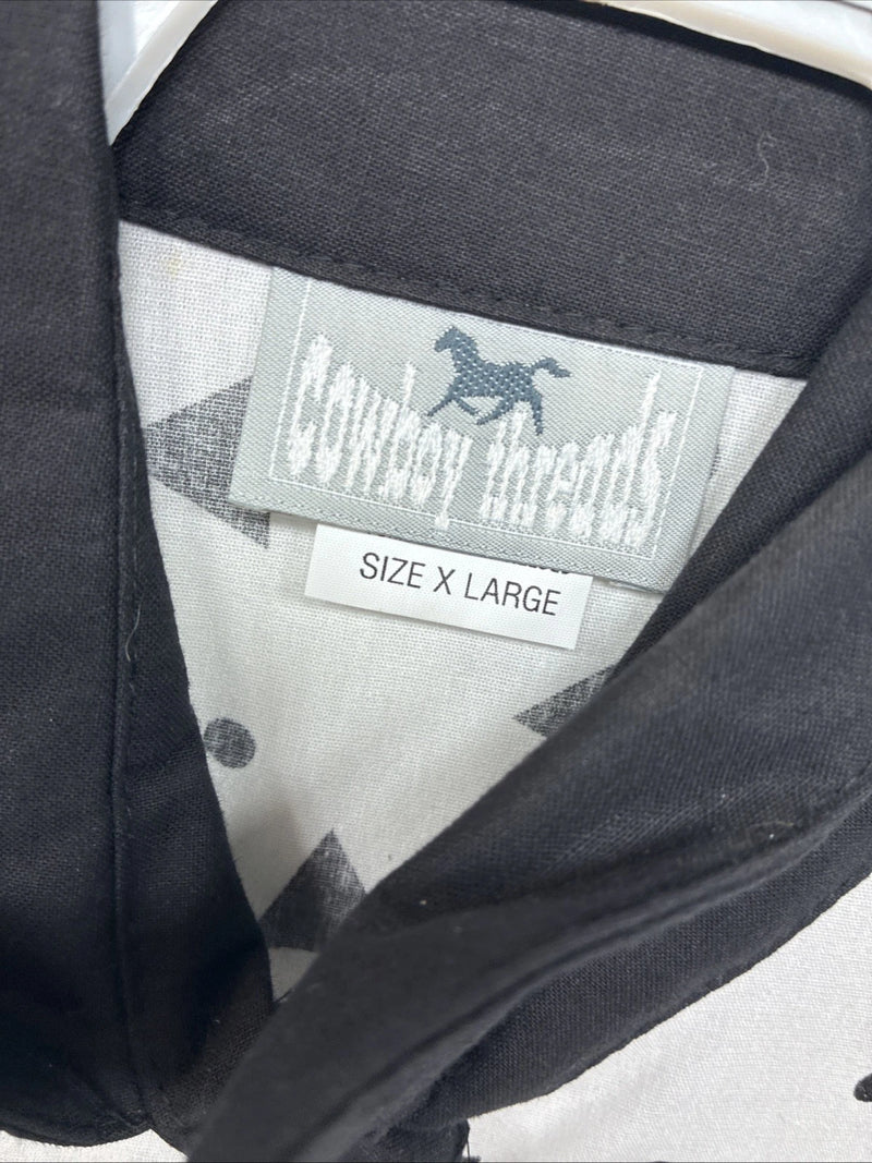 New Women’s Cowboy Threads Black White Long Sleeve Button Up XL II-41