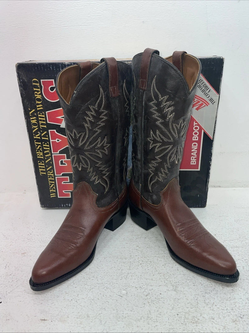 New Men’s Brown Texas Brand Cowboy Boots. 1231 8.5 8 1/2 D. 1-86