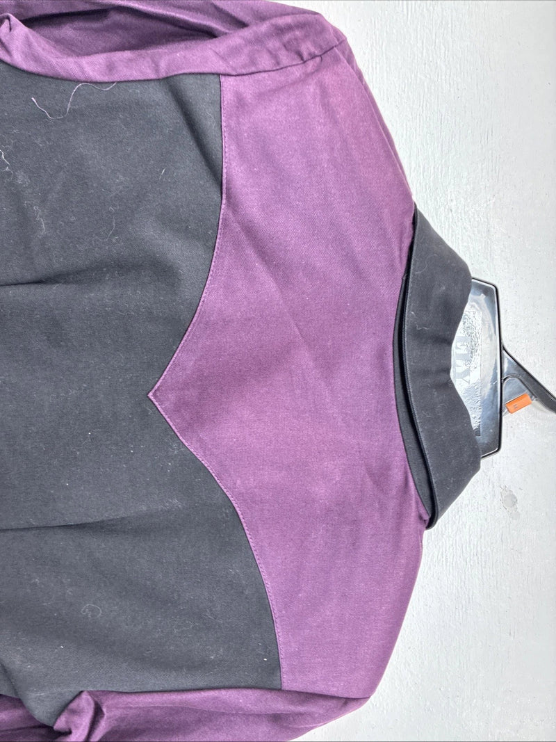 New Women’s Roughrider Purple Black Long Sleeve Button Up Small 3B-8