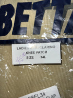 New Women’s Tan ABETTA English Breeches. 34 L  912BEL34 Knee Patch C-29