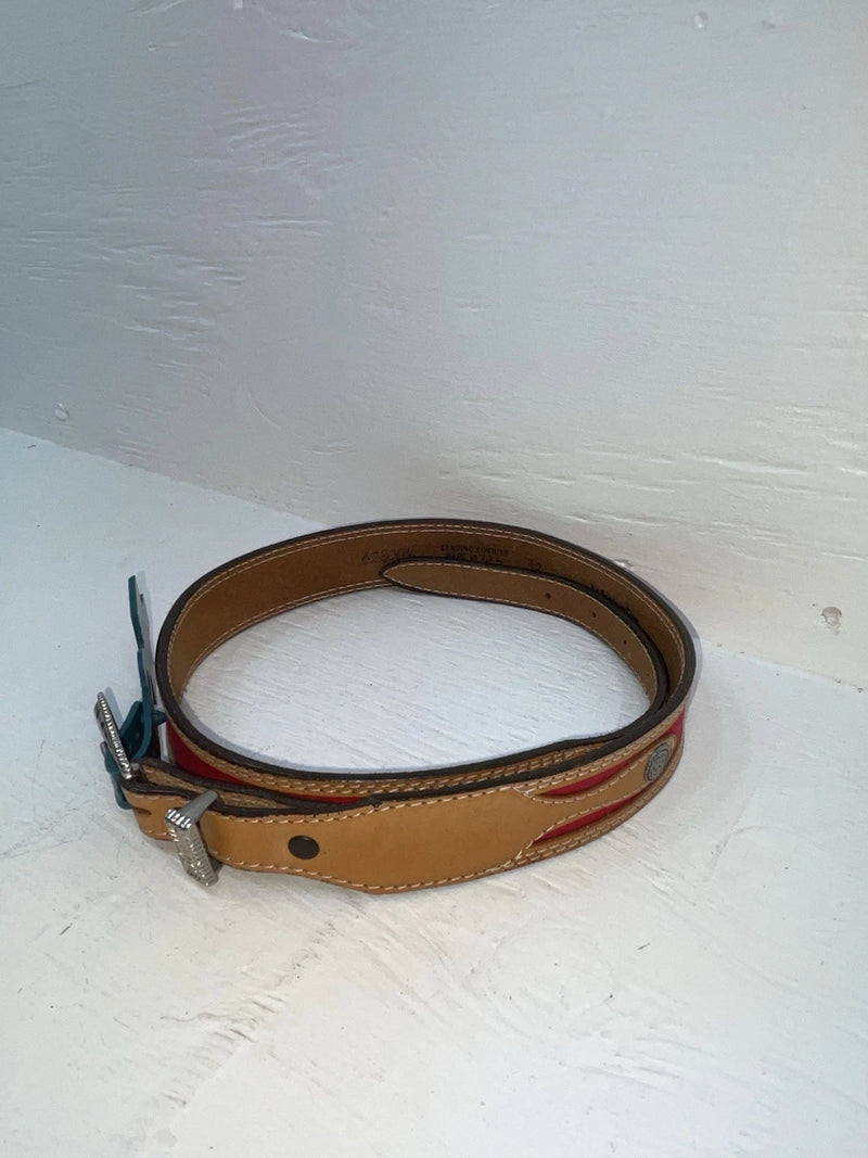 New Red Genuine Leather Wrangler 32” Belt #628004 Z-169