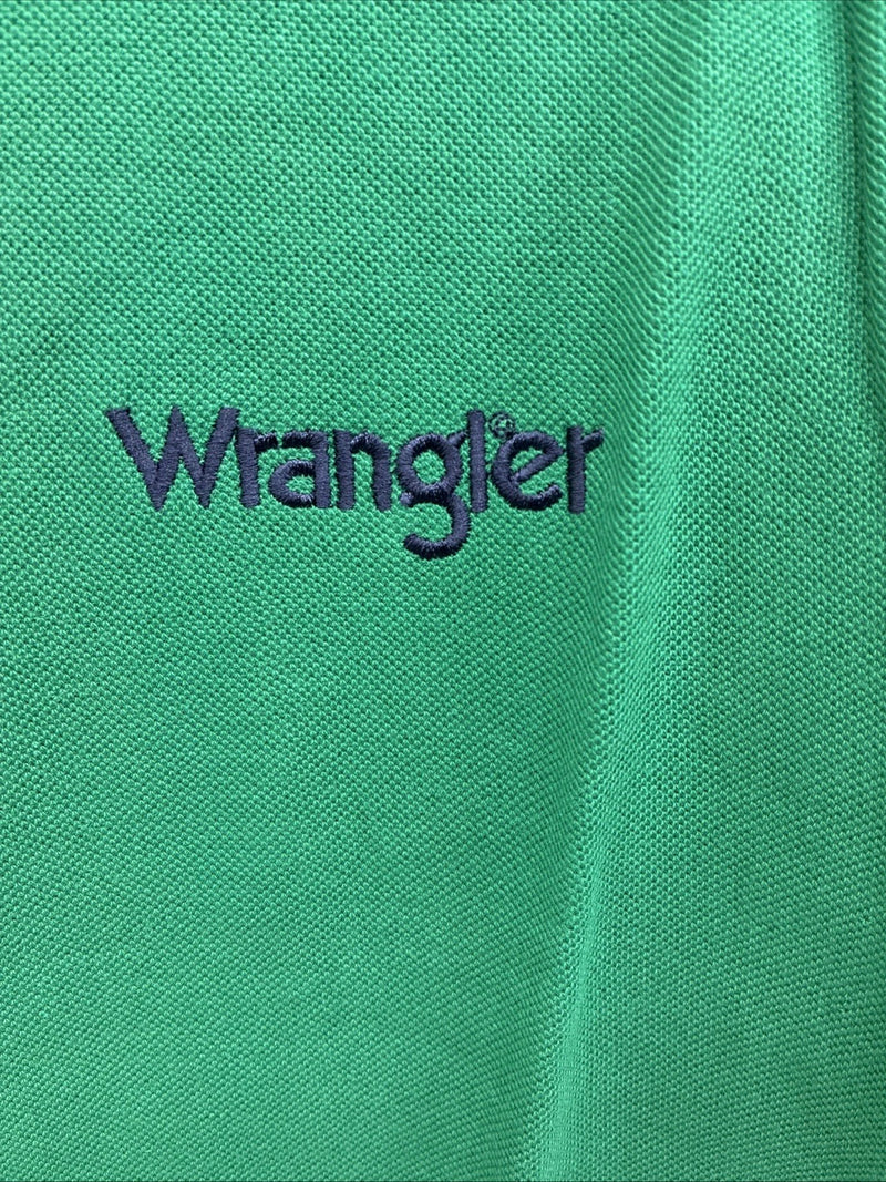 New Men’s Wrangler Green Short Sleeve Polo Shirt Medium K-64