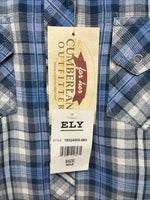 New Women’s Cumberland Blue Plaid Long Sleeve Pearl Snap 3XL GG-58