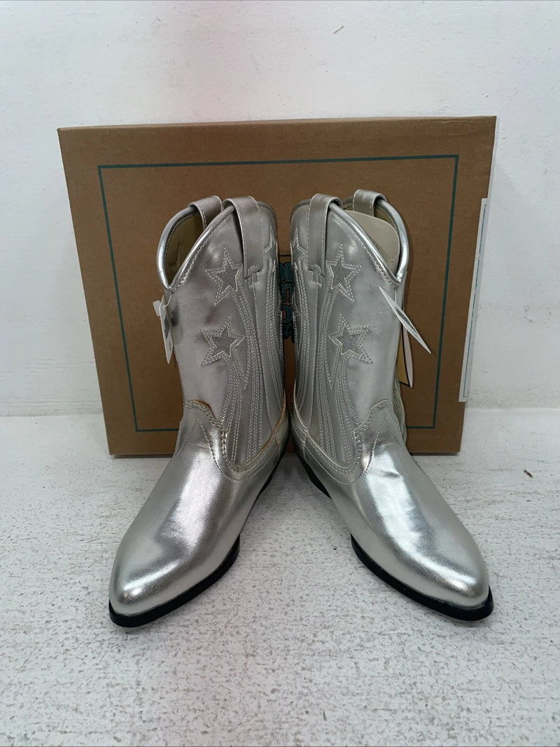 New Kids Silver With Fringe Smoky Mountain Cowboy Boots. 12.5 12 1/2. 23-19.