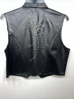 New Women’s 1849 Authentic Ranchwear Black Star Western Show Vest Large L-602
