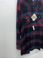 New Men’s Multicolor Plaid ELY cattleman Pearl Snap Long Sleeve Shirt. 2XL G-80