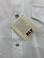 New Men’s ELY Cattleman White Long Sleeve Pearl Snap 16.5 X 36 Large CC-38