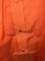 New Men’s Orange Tem Tex Pearl Snap Long Sleeve Shirt Medium I-56