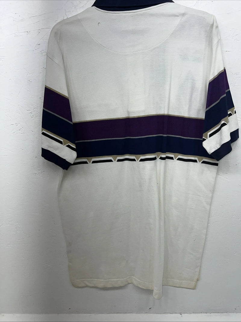 New Men’s Cumberland Outfitters Purple White Navy Polo Shirt. Medium I-50