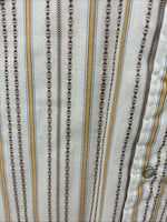 New Men’s Dee-Cee Tan Yellow Stripe Design Short Sleeve Pearl Snap Small O-80