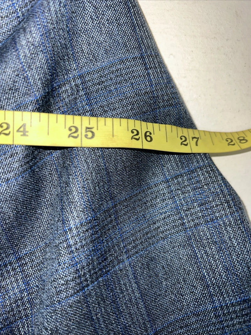 New Men’s Circle S Blue Plaid Suit Jacket 46R #25832 X-606