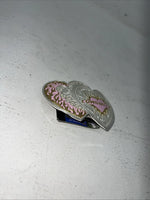 New Women’s Montana Silversmiths Silver Pink Heart Belt Buckle. 14820PT A-91