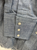 New Men’s Champion Western Jean Design Long Sleeve Pearl Snap 15.5 Medium K-45