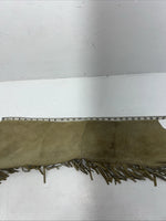 NOS Tan Show Chaps With Fringe Adjustable Waist 33” L-27
