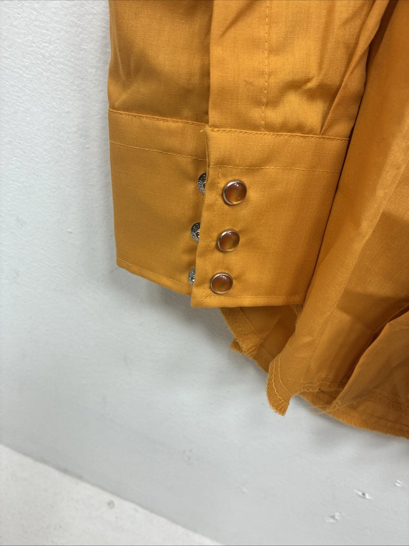 New Women’s Tem Tex Orange Long Sleeve Pearl Snap Size 14 LL-12