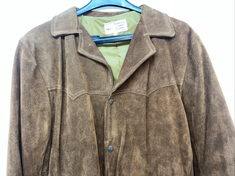 New Women’s SIMCO Brown Leather Jacket 38 3C-54