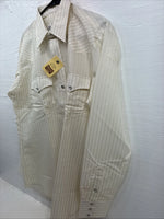 New Men’s California RanchWear  Yellow Strip Long Sleeve Pearl Snap Large M-58