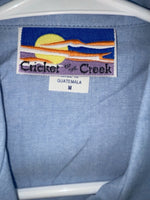 New Women’s Blue Cricket By The Creek Long Sleeve Button Up Shirt M 3B-100