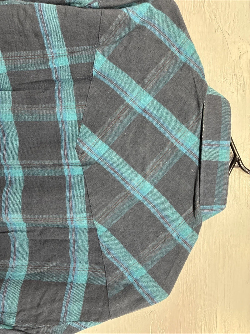 New Men’s ELY Cattleman Blue Plaid Long Sleeve Pearl Snap XL H-74