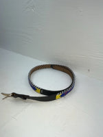 New Black Genuine Leather Beaded 32” Belt Z-136