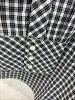 New Men’s White Horse  Black White Plaid Long Sleeve Pearl Snap XL H-80
