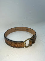New Brown Genuine Leather Wright Tooled 20” Belt #10235 NN-92