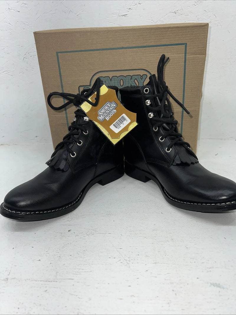 New Women’s Black Smoky Mountain Lace Up Cowboy Boots. 3009Y 6 D. 20-126