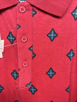 New Men’s Wrangler Red Designed Short Sleeve Polo Large CC-43