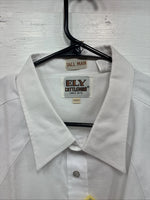 New Men’s ELY Cattleman Simple White Short Sleeve Pearl Snap 18.5 2XL M-74