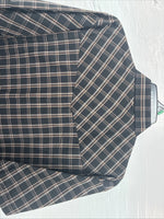 New Men’s ELY Cattleman Black Brown Plaid Short Sleeve Pearl Snap XL T-29