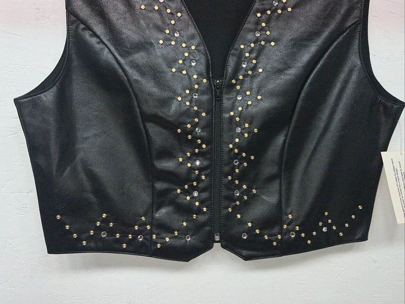 New Women’s Black 1849 Authentic Ranchwear Western Show Vest XL WW-64