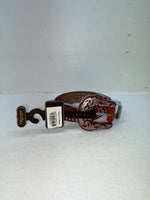 New Red Genuine Leather Nocona Silver Bling S Belt #N1330998 Z-82