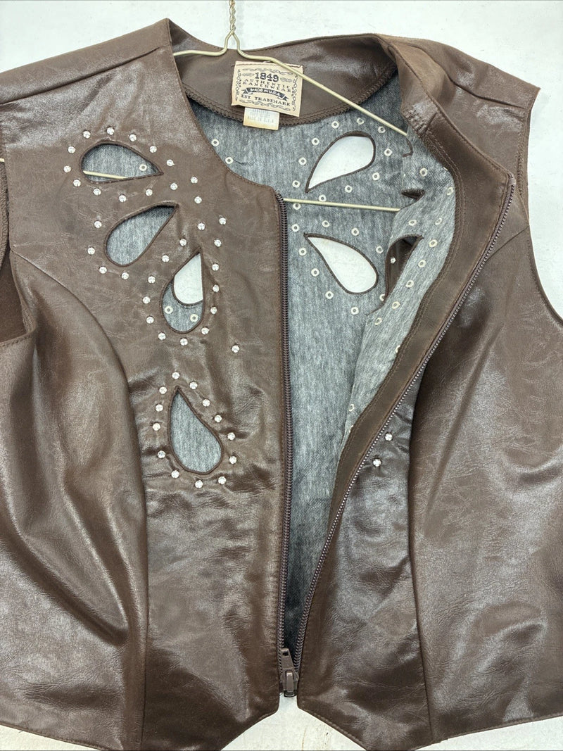 New Women’s 1849 RanchWear Brown Designed Vest Size Large YY-30
